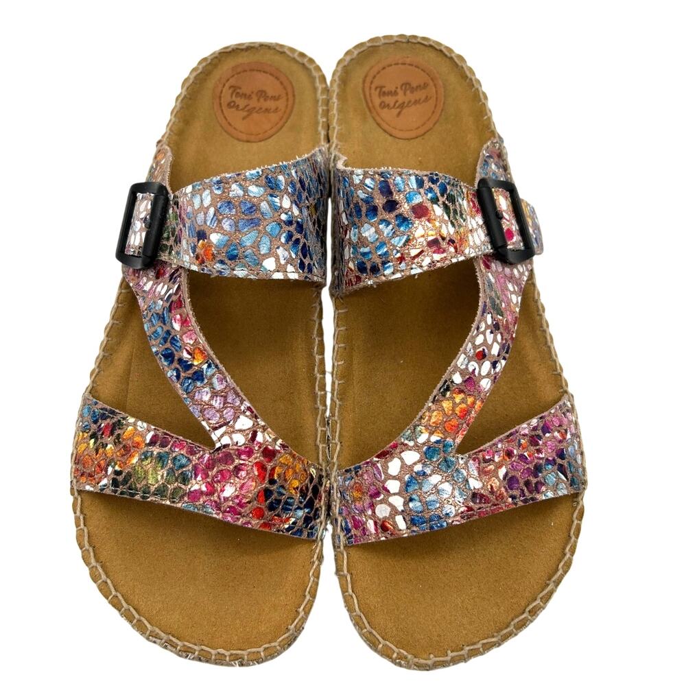 Toni Pons Bibi Espadrille Sandals Multicolor Mosaic Leather EU 42 US 10.5 11